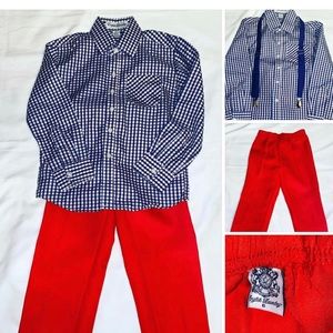 Boys set: button up, pants,& suspenders!